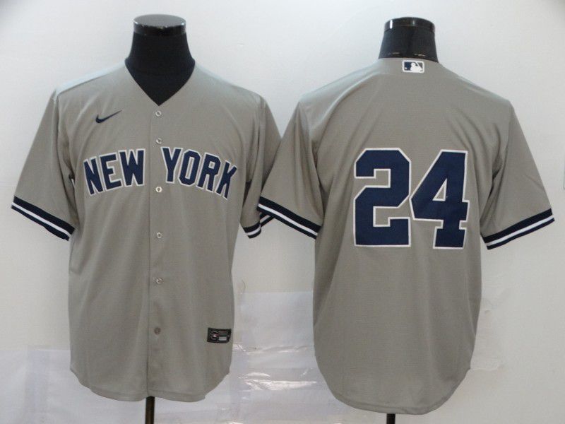 Men New York Yankees #24 No name Grey Nike Game MLB Jerseys->youth mlb jersey->Youth Jersey